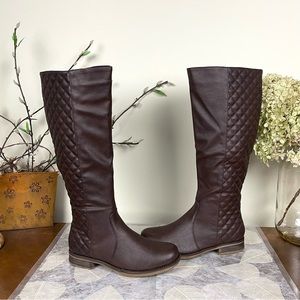 NIB Charlotte Russe Travis Quilted Back Tall Knee High Riding Boots